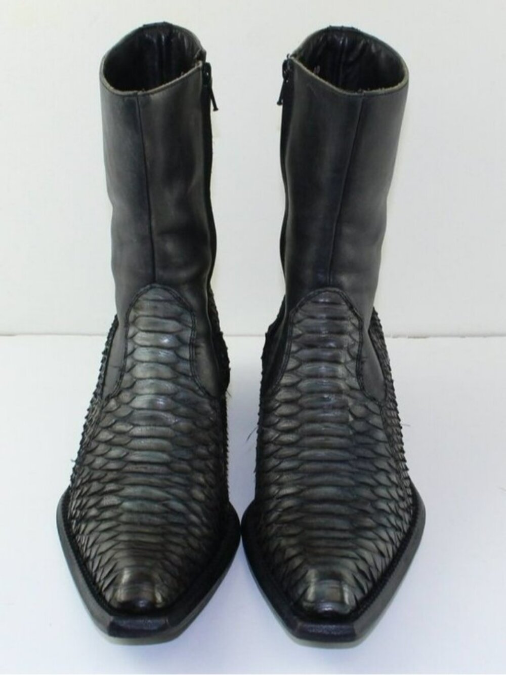 Shoto Italy Snake Skin Western Cowboy Style Ankle Boots (EU 40 / 7.5 US) - Picture 2 of 12